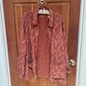 Human print long sleeve button up shirt